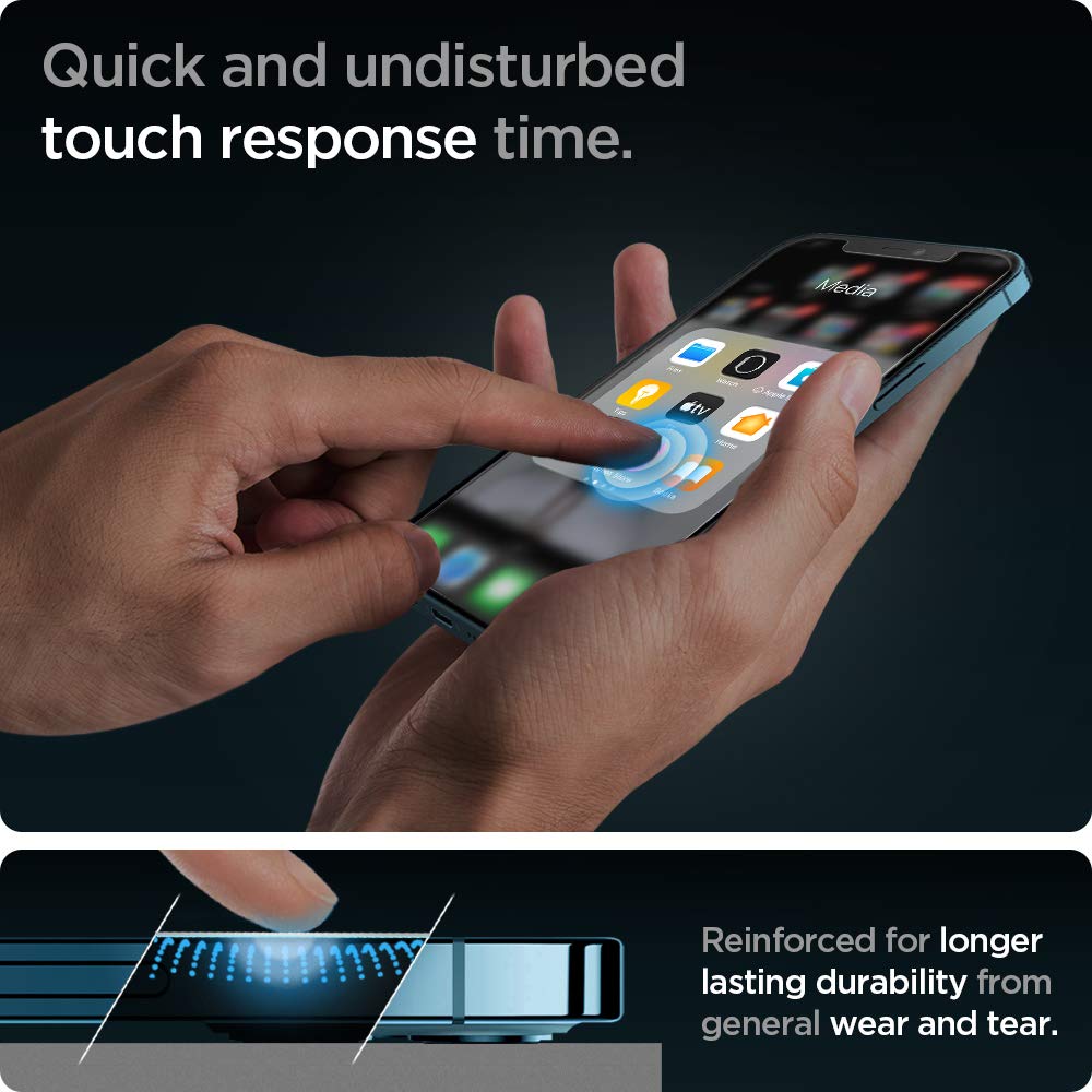 Spigen GlasTR EZ FIT Screen Protector for iPhone 18 Pro, 17 Pro, 17, 16 Pro