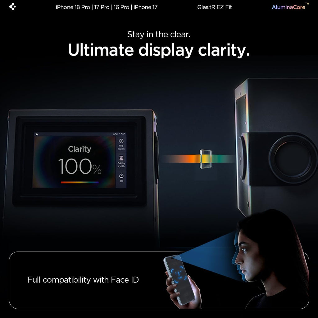 Spigen GlasTR EZ FIT Screen Protector for iPhone 18 Pro, 17 Pro, 17, 16 Pro