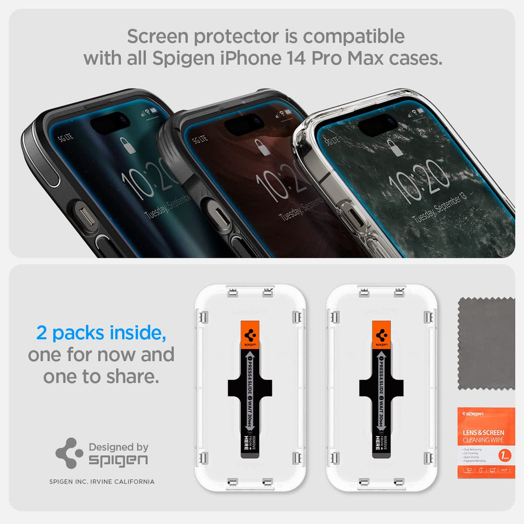 Spigen GlasTR EZ FIT Screen Protector for iPhone 18 Pro, 17 Pro, 17, 16 Pro