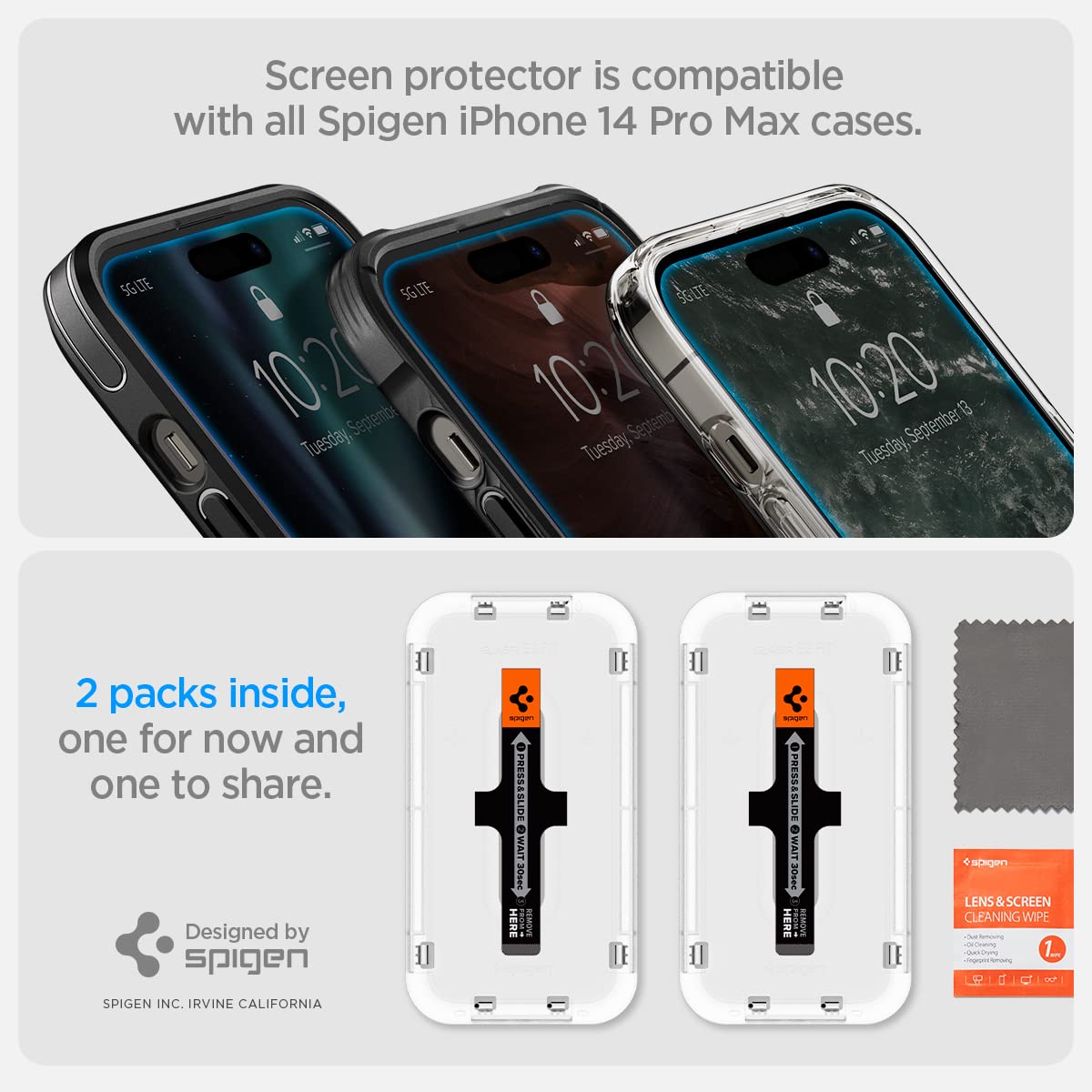 Spigen GlasTR EZ FIT Screen Protector for iPhone 18 Pro, 17 Pro, 17, 16 Pro
