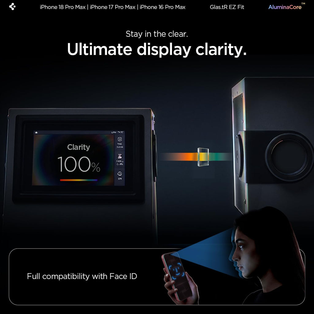 Spigen GlasTR EZ FIT Screen Protector for iPhone 18 Pro, 17 Pro, 17, 16 Pro