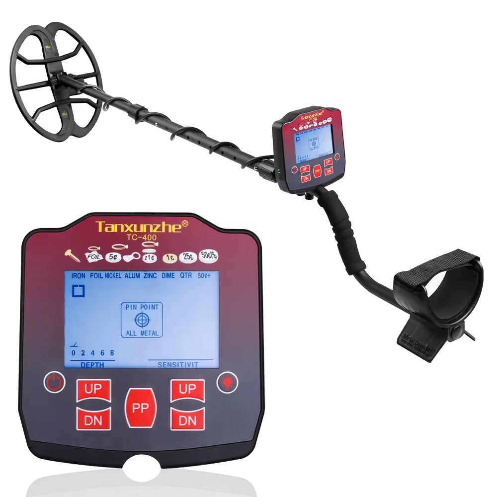 TC-400 High Sensitivity Metal Detector Waterproof Detector Metales Pinpointing Search Underground Gold for Treasure Adjustable