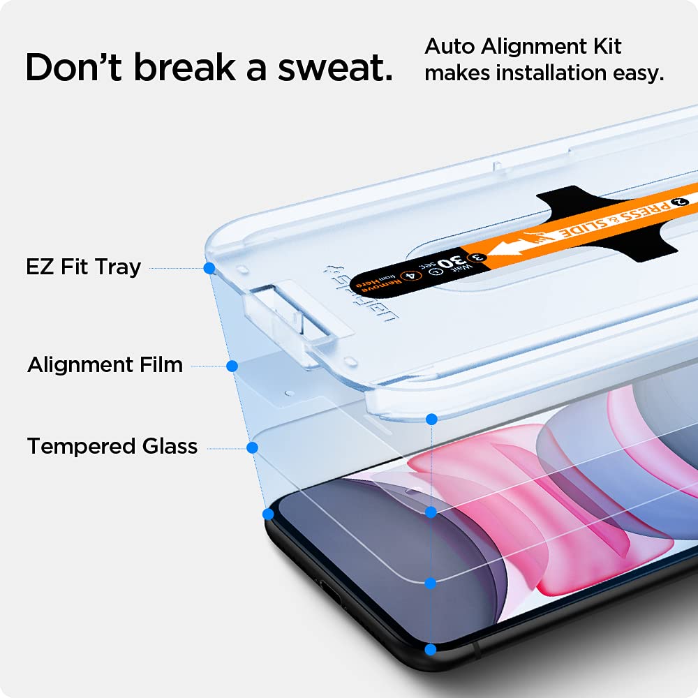 Spigen GlasTR EZ FIT Screen Protector for iPhone 18 Pro, 17 Pro, 17, 16 Pro
