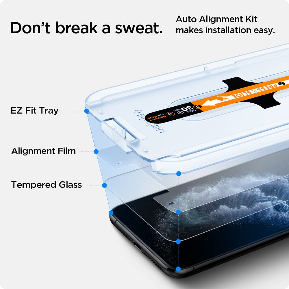 Spigen GlasTR EZ FIT Screen Protector for iPhone 18 Pro, 17 Pro, 17, 16 Pro