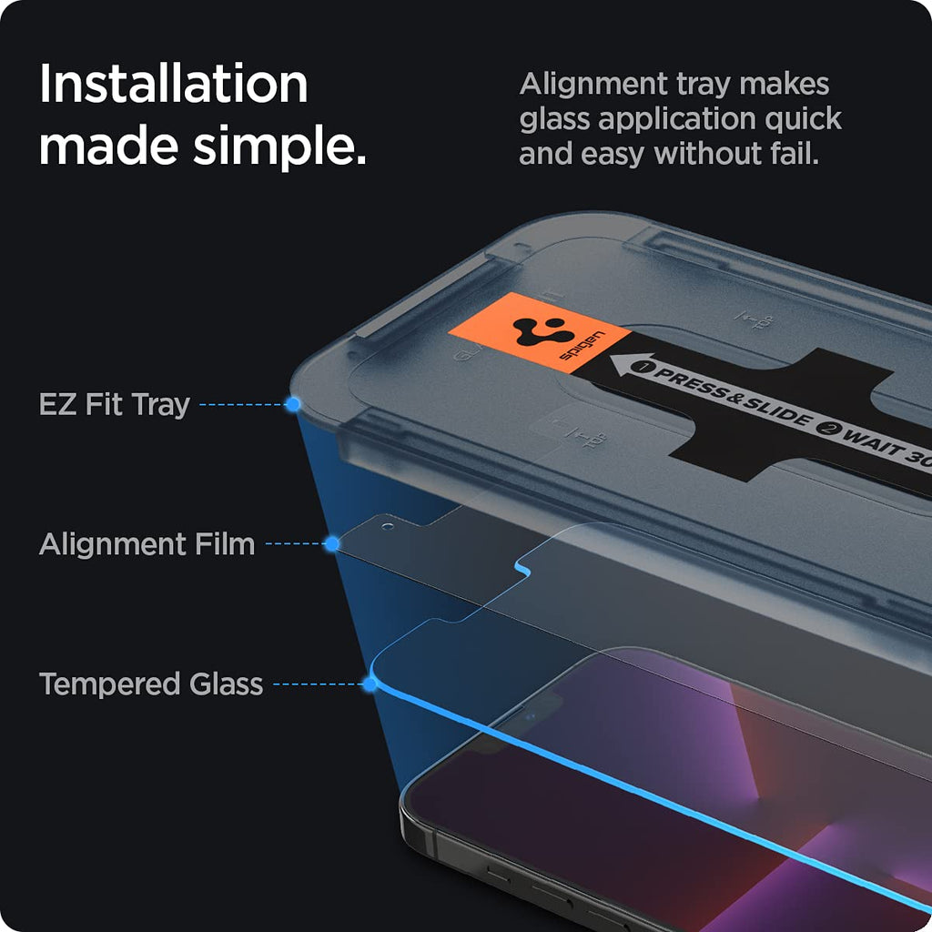 Spigen GlasTR EZ FIT Screen Protector for iPhone 18 Pro, 17 Pro, 17, 16 Pro