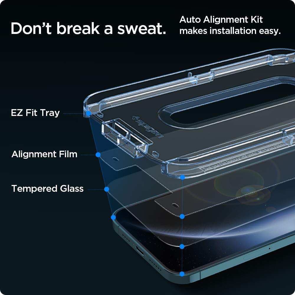 Spigen GlasTR EZ FIT Screen Protector for iPhone 18 Pro, 17 Pro, 17, 16 Pro