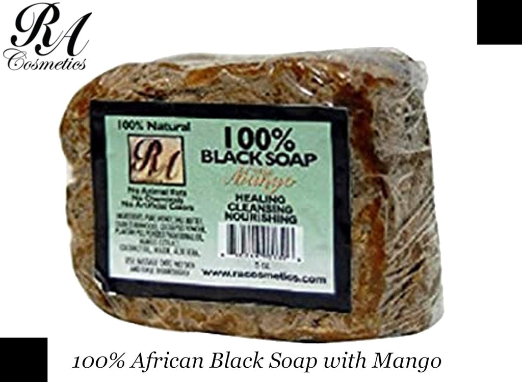Natural African Black Soap with Mango Scent, 5 oz (141 g)