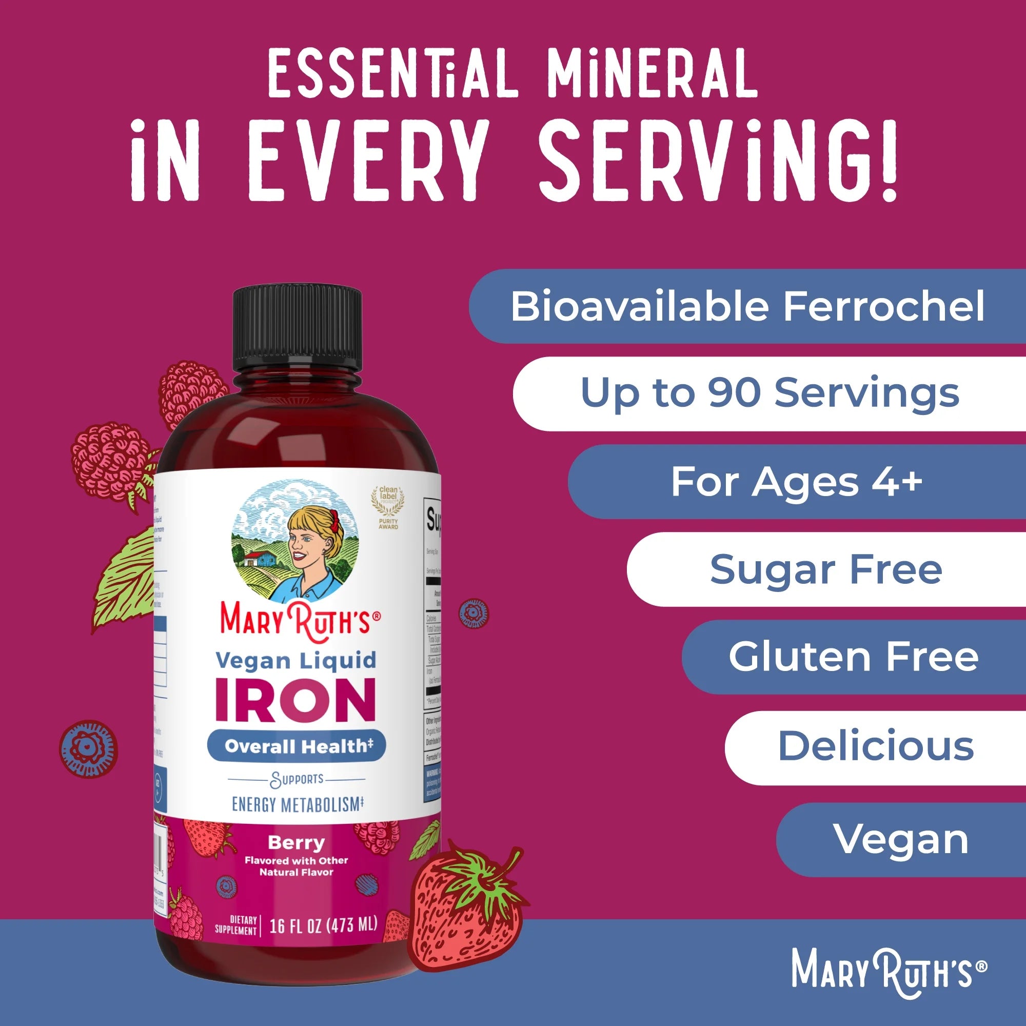 Iron Supplement for Women Men & Kids Liquid Iron Supplement for Women Men & Kids 15.22 Fl Oz