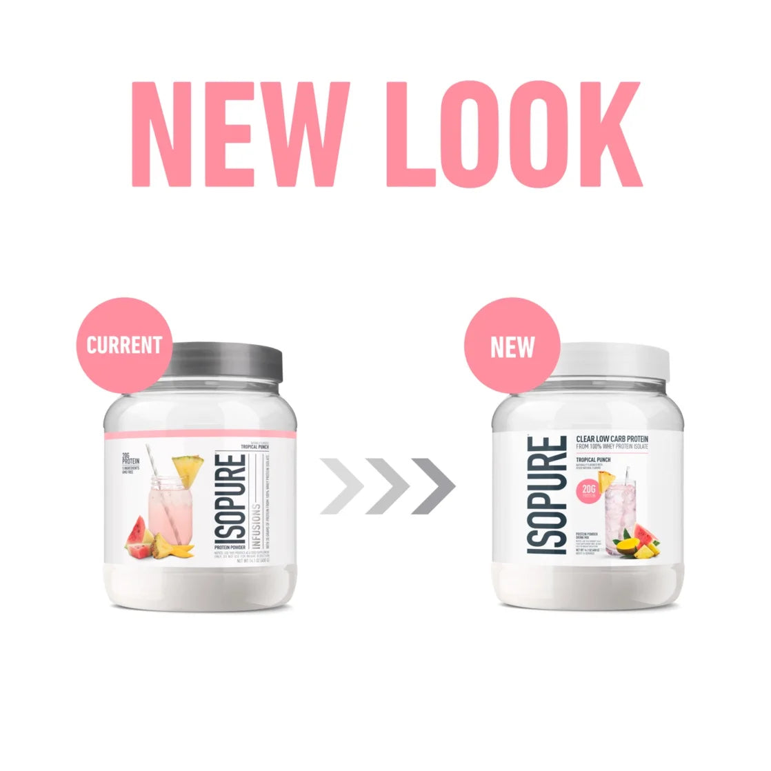 Clear Low Carb 100% Whey Protein Isolate Powder, Tropical Punch, 20G Protein, about 16 Servings