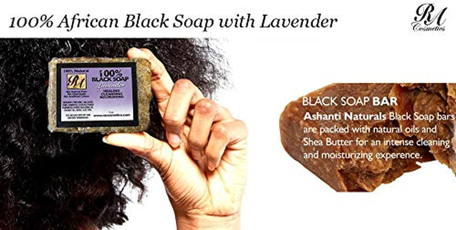 Natural Black Soap with Lavender - 5 oz