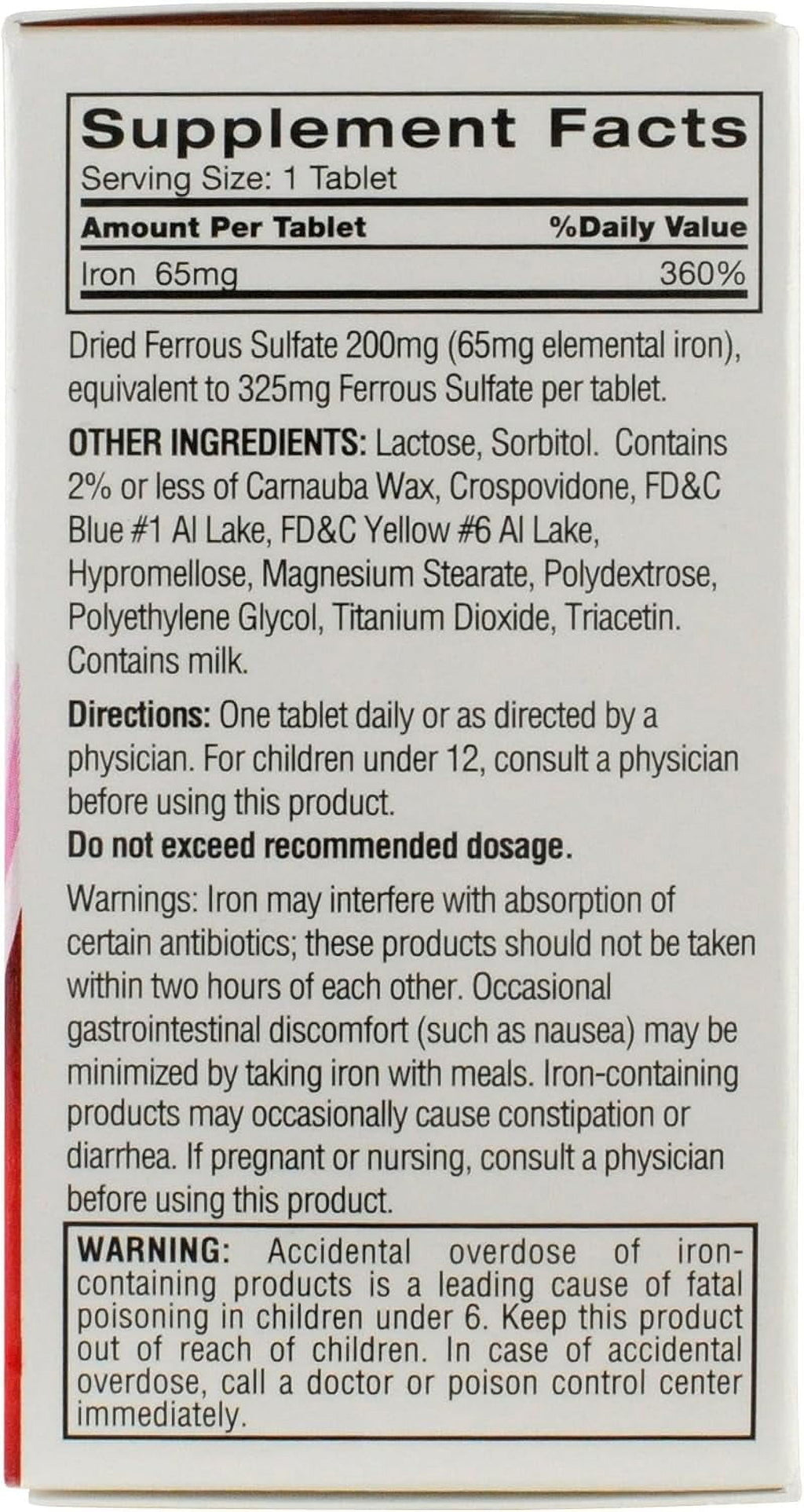 Original Iron Supplement, 325Mg Ferrous Sulfate, 120 Count