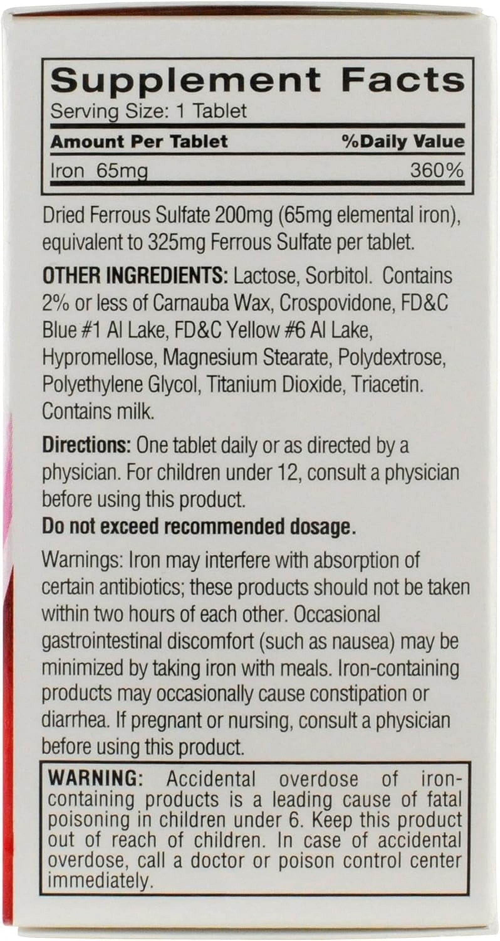Original Iron Supplement, 325Mg Ferrous Sulfate, 120 Count