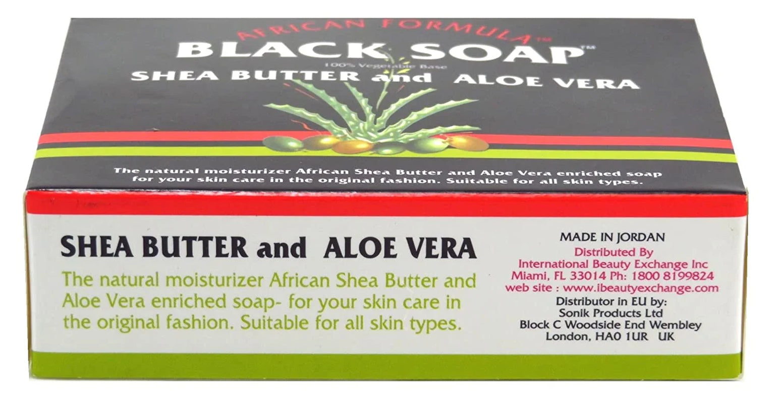 African Formula Black Soap Shea Butter and Aloe Vera, 3.5 Oz