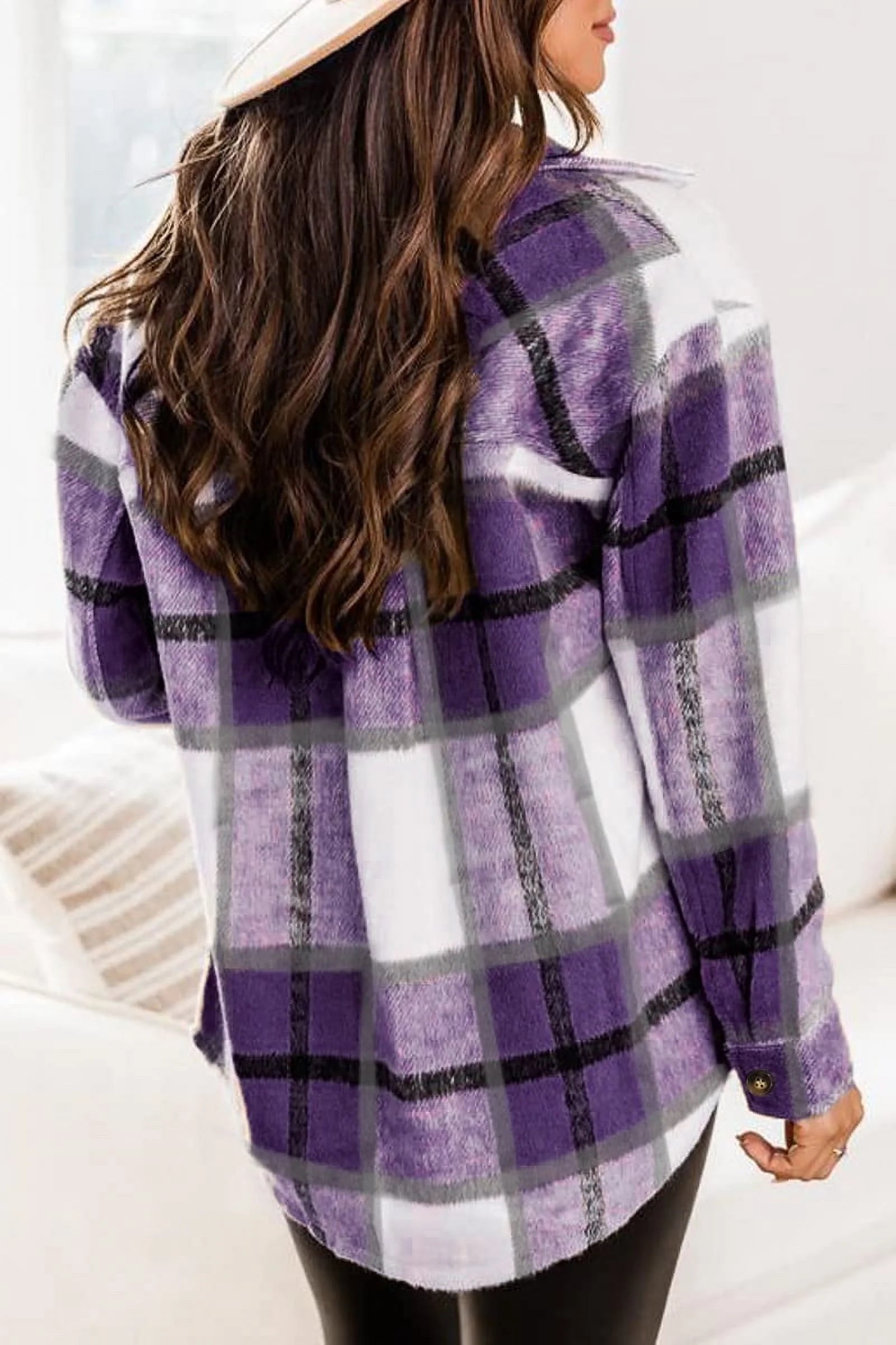 Flannel Shirts for Women Plaid Jackets Long Sleeve Shackets Womens Button down Coats Warm Blouses