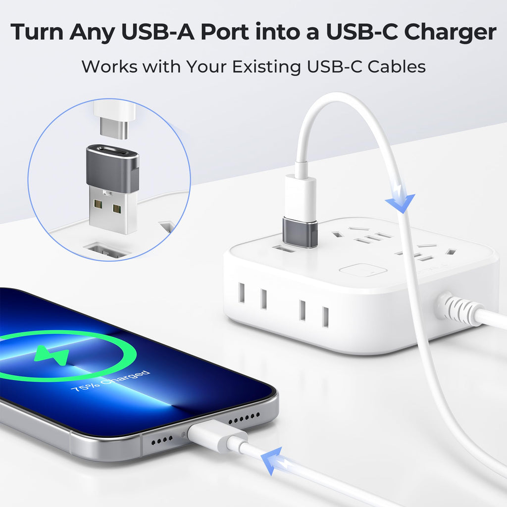 Basesailor USB to USB C Adapter,Type C Female to USB A Male Charger Cable