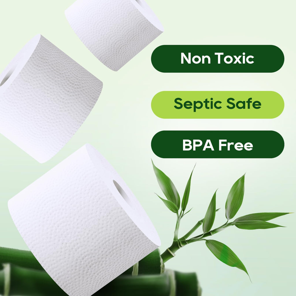 ECOLipak Bamboo Toilet Paper 2 Ply, 24 Double Rolls, 320 Sheets, White