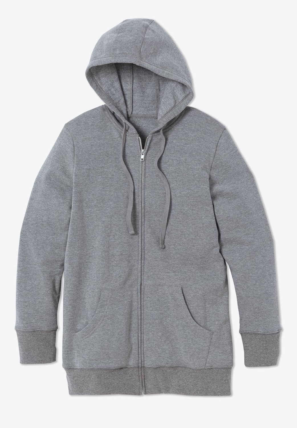 plus Size Better Fleece Zip-Front Hoodie Long Oversized Sweatshirt