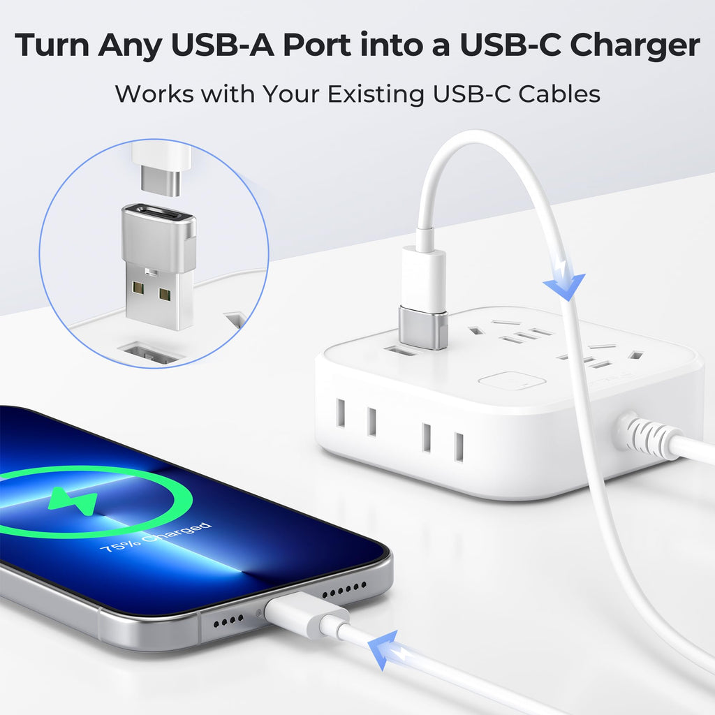 Basesailor USB to USB C Adapter,Type C Female to USB A Male Charger Cable