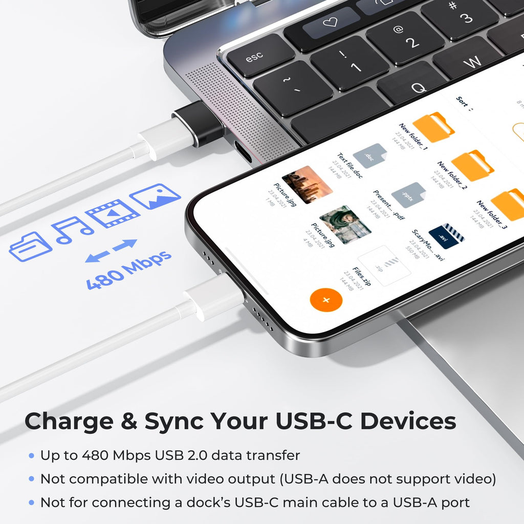 Basesailor USB to USB C Adapter,Type C Female to USB A Male Charger Cable