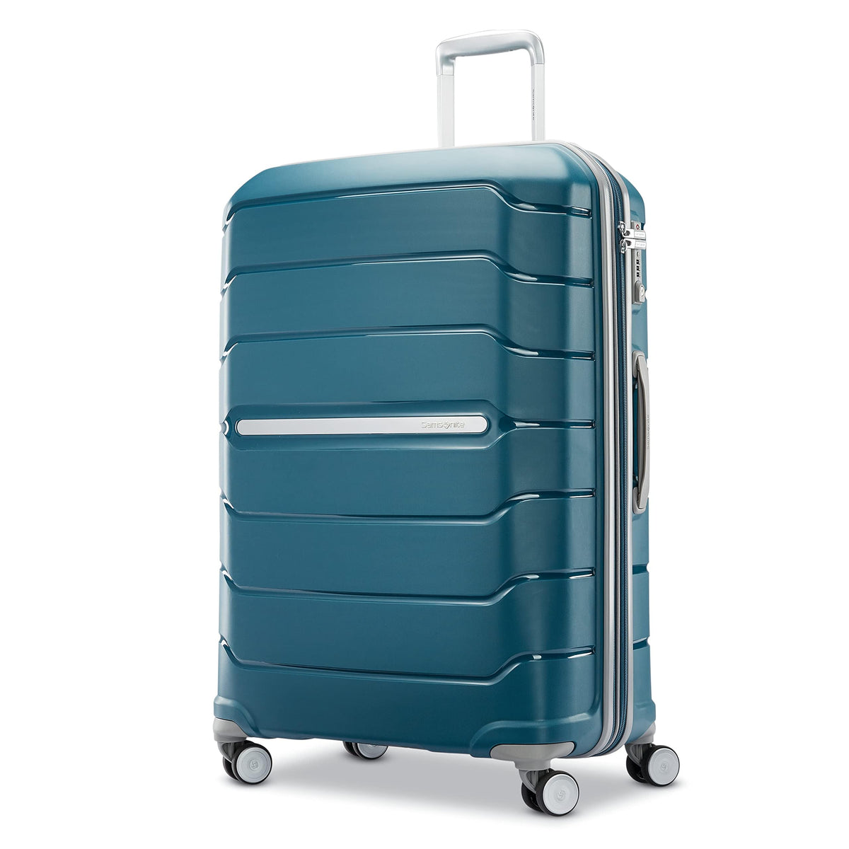 Samsonite Freeform 2-Piece Luggage Set - Carry-On & Large Checked Luggage with Dual Spinner Wheels - Durable Polypropylene Hardshell - TSA Lock, Airline-Approved - Expandable Hard Shell - Navy