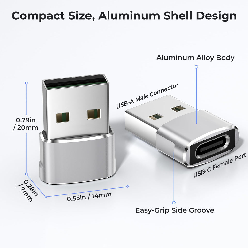 Basesailor USB to USB C Adapter,Type C Female to USB A Male Charger Cable