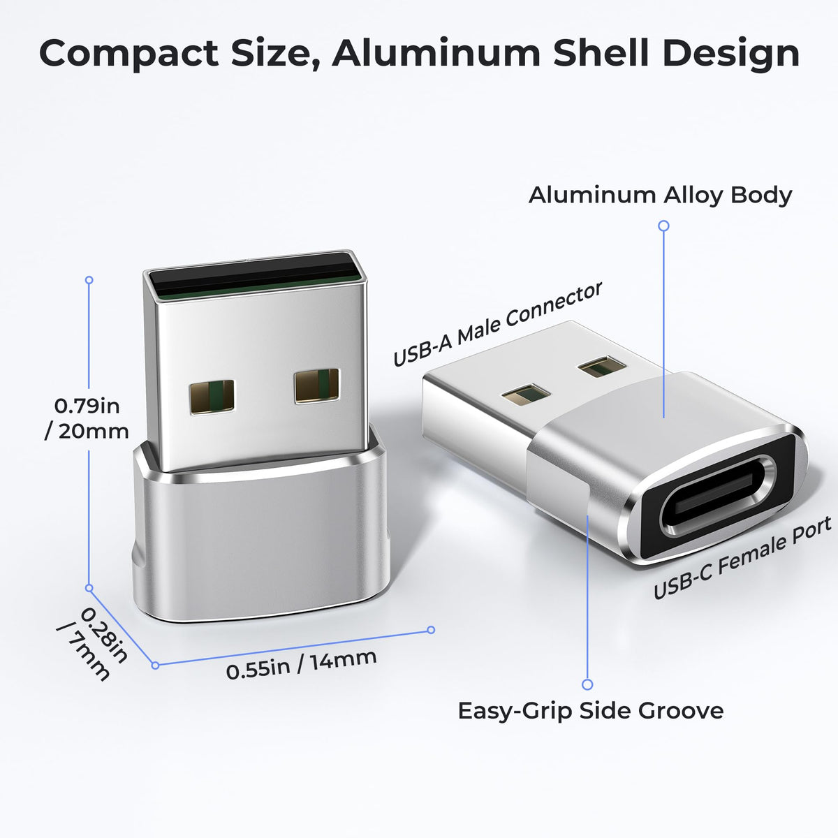 Basesailor USB to USB C Adapter,Type C Female to USB A Male Charger Cable