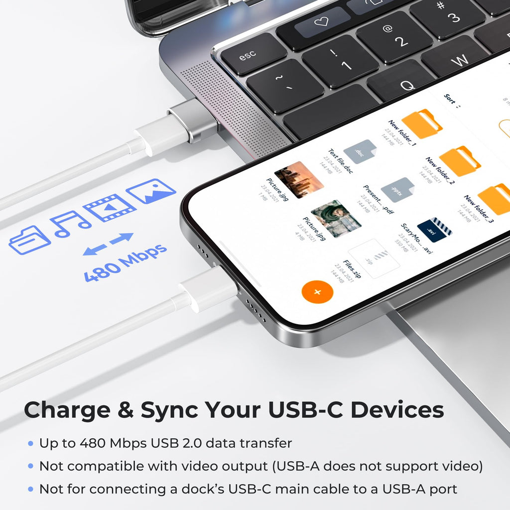 Basesailor USB to USB C Adapter,Type C Female to USB A Male Charger Cable