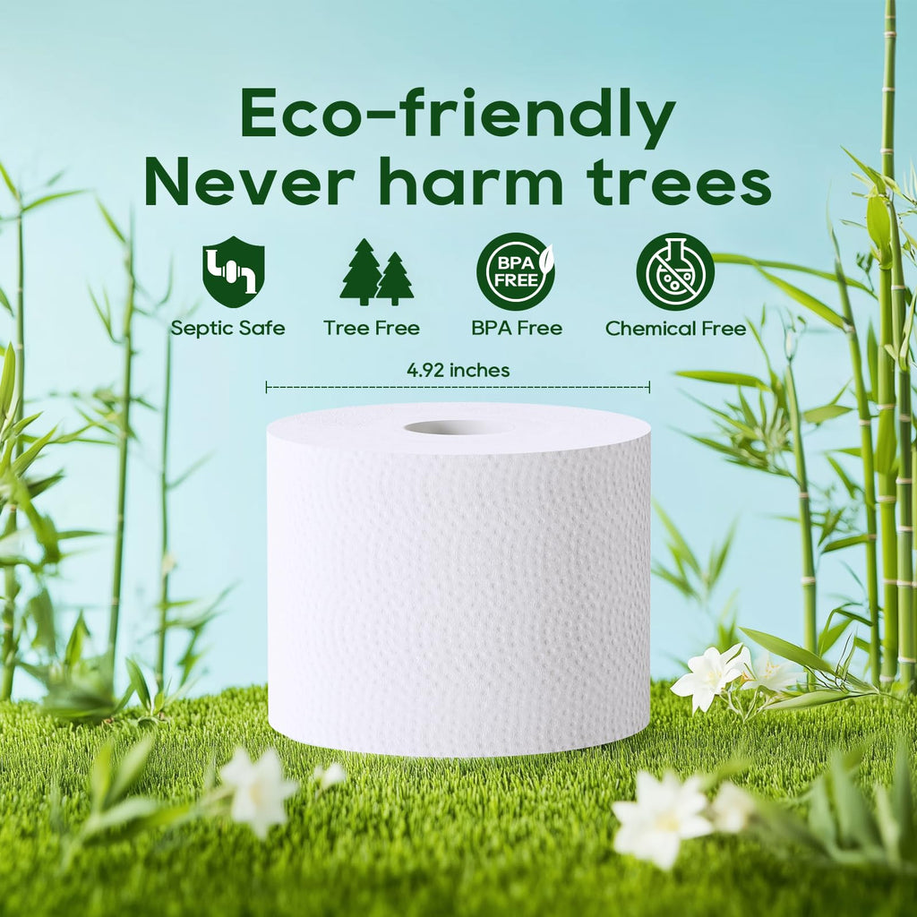 ECOLipak Bamboo Toilet Paper 2 Ply, 24 Double Rolls, 320 Sheets, White