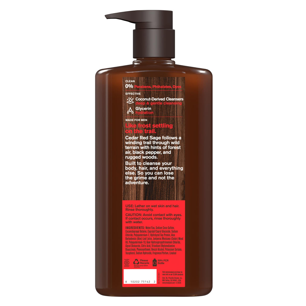 Every Man Jack 3-in-1 All Over Body Wash for Men, Amber Sandalwood, 2pk