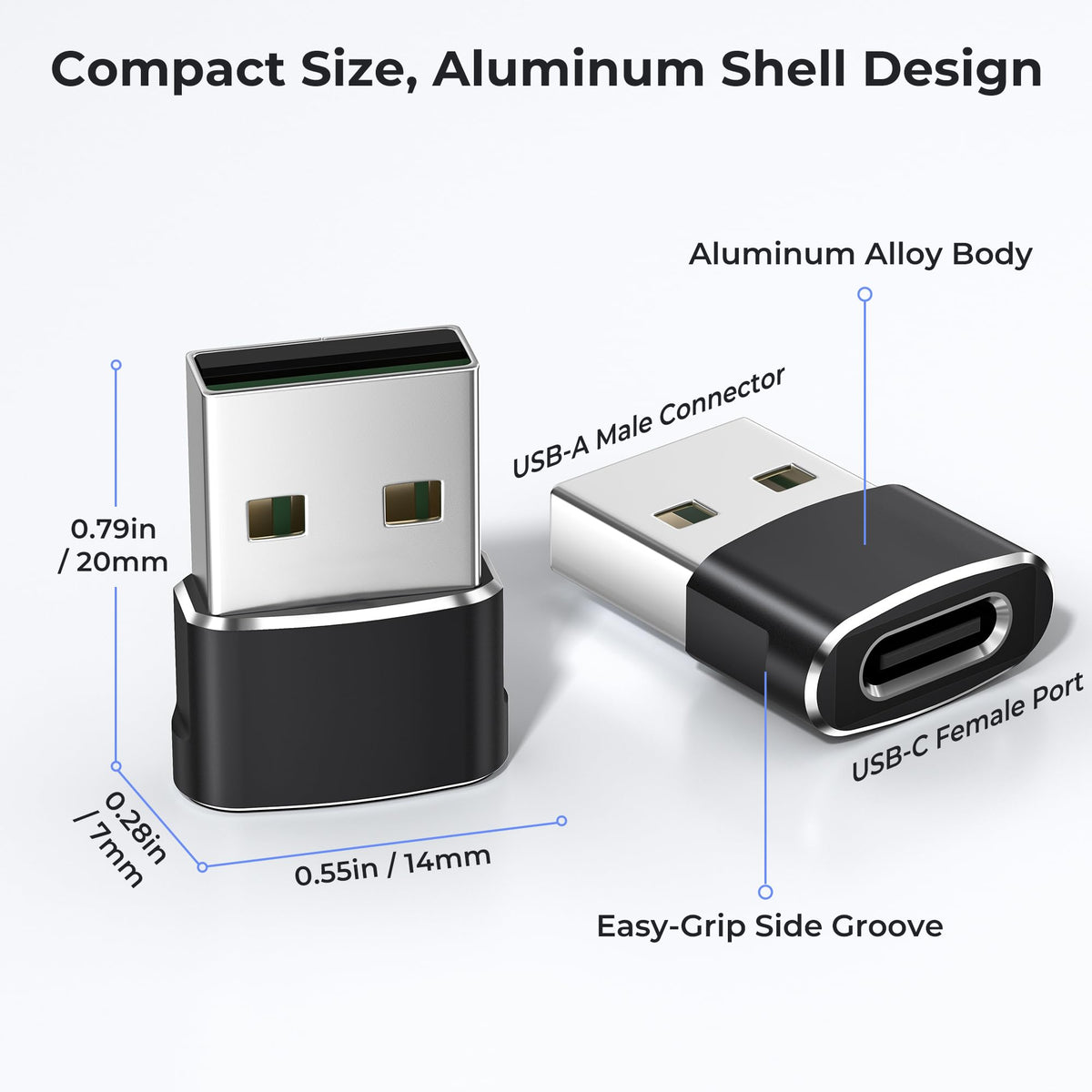 Basesailor USB to USB C Adapter,Type C Female to USB A Male Charger Cable