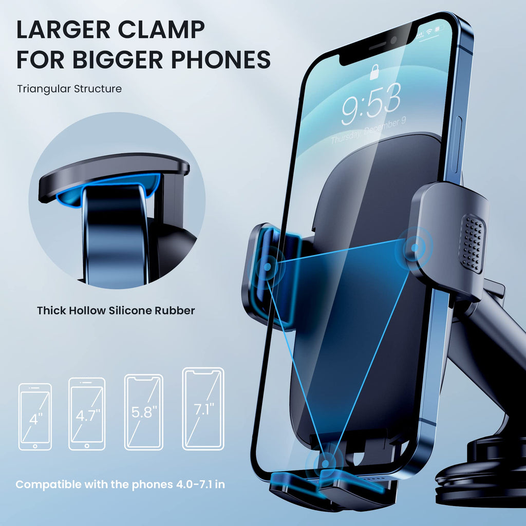 Qifutan Phone Holders for Your Car with Military-Grade Suction Phone Stand for Car [Super Stable] Automobile Car Mount for iPhone Universal Car Dashboard Windshield Mount Fit iPhone Smartphones