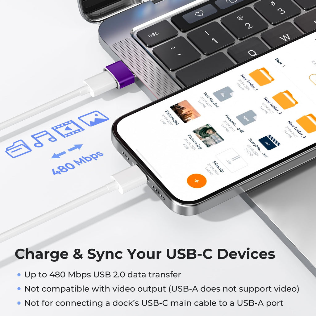 Basesailor USB to USB C Adapter,Type C Female to USB A Male Charger Cable
