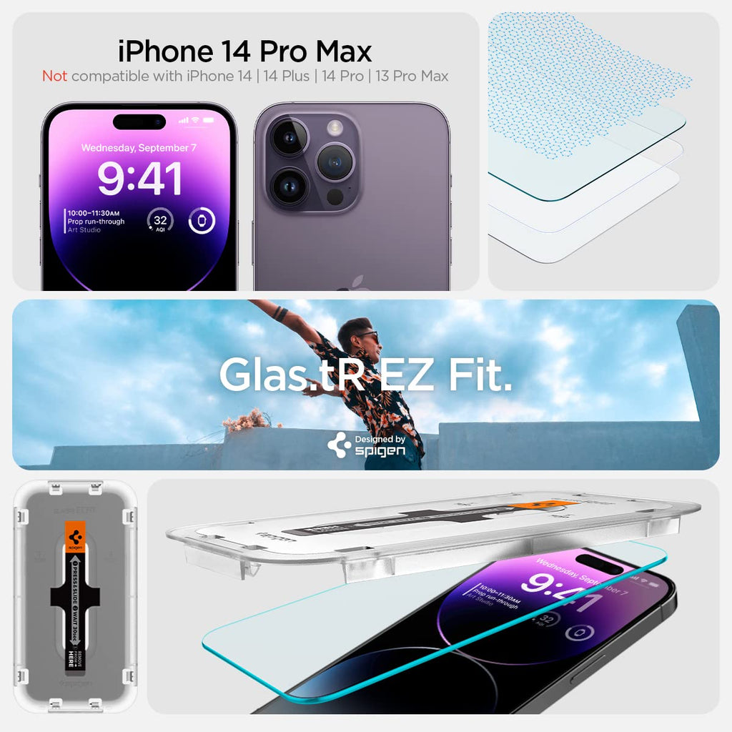 Spigen GlasTR EZ FIT Screen Protector for iPhone 18 Pro, 17 Pro, 17, 16 Pro
