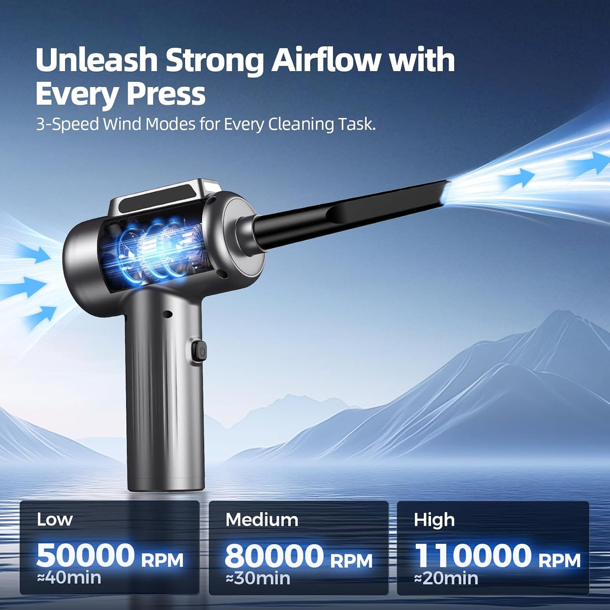 Compressed Air Duster, Electric Blower for PC, PS5, Car, Keyboard Cleaning