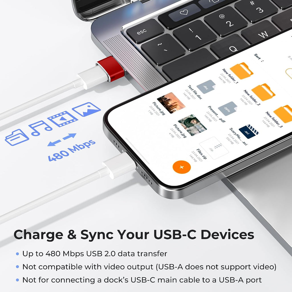 Basesailor USB to USB C Adapter,Type C Female to USB A Male Charger Cable