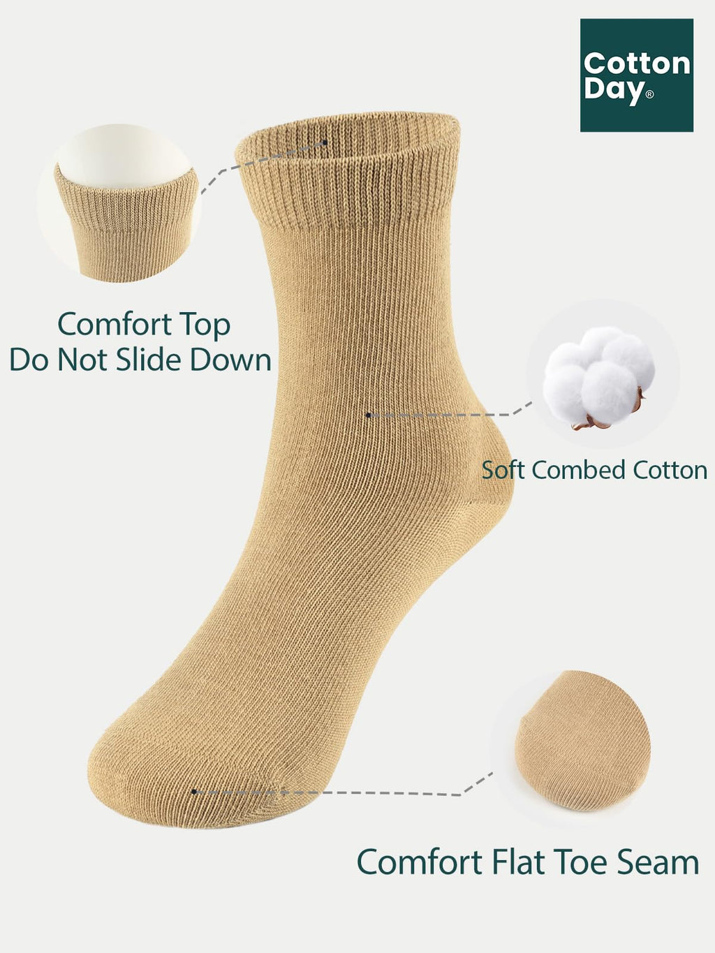 COTTON DAY Unisex Kids Boys Girls Soft Cotton School Socks Black White Navy