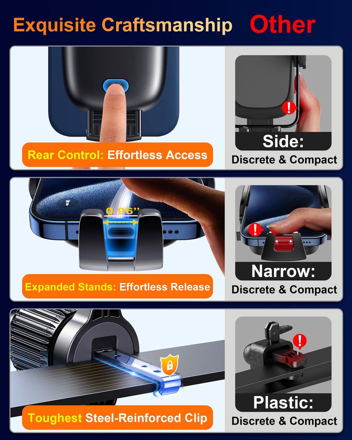 Qifutan Phone Holders for Your Car with Military-Grade Suction Phone Stand for Car [Super Stable] Automobile Car Mount for iPhone Universal Car Dashboard Windshield Mount Fit iPhone Smartphones