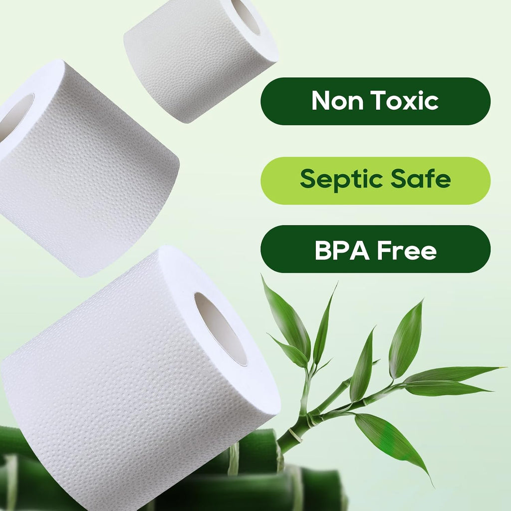 ECOLipak Bamboo Toilet Paper 2 Ply, 24 Double Rolls, 320 Sheets, White