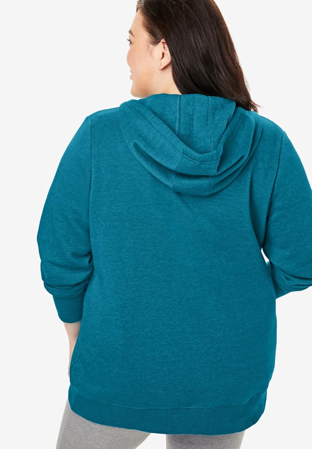 plus Size Better Fleece Zip-Front Hoodie Long Oversized Sweatshirt
