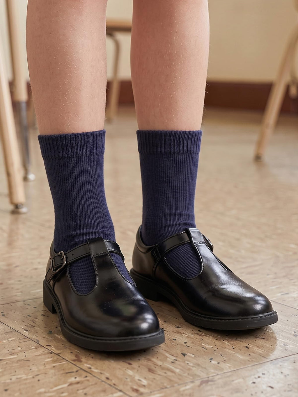 COTTON DAY Unisex Kids Boys Girls Soft Cotton School Socks Black White Navy