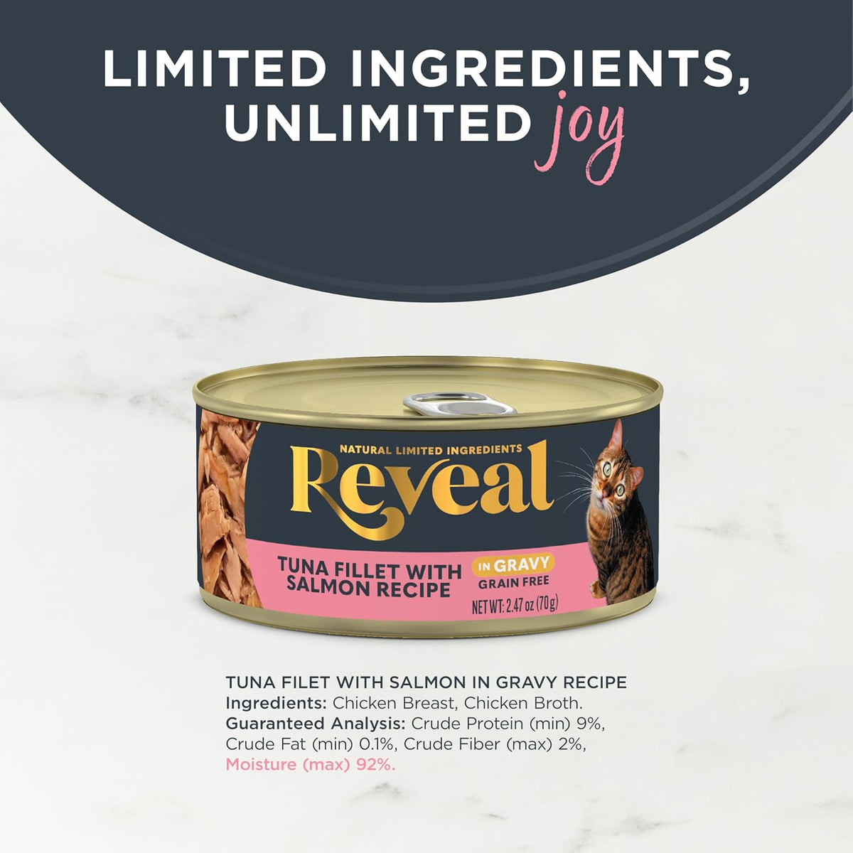 Reveal Tuna & Salmon in Gravy Wet Cat Food 12-Pack 2.47 oz Cans