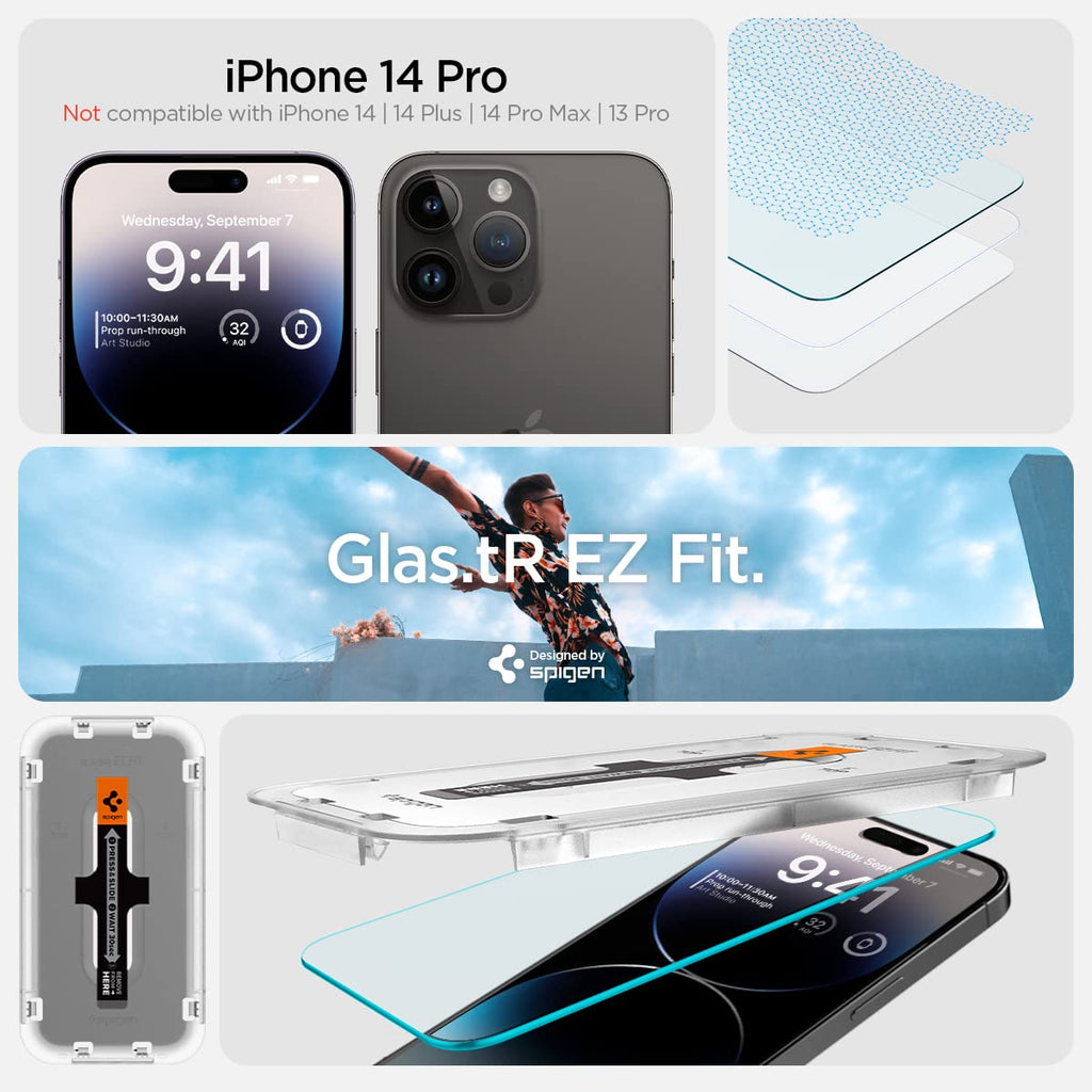 Spigen GlasTR EZ FIT Screen Protector for iPhone 18 Pro, 17 Pro, 17, 16 Pro