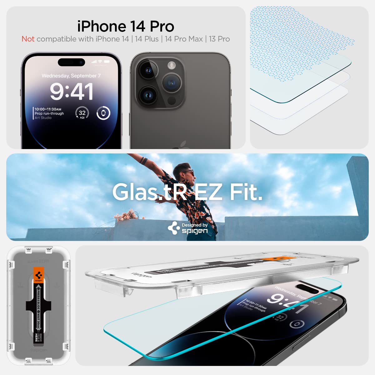 Spigen GlasTR EZ FIT Screen Protector for iPhone 18 Pro, 17 Pro, 17, 16 Pro