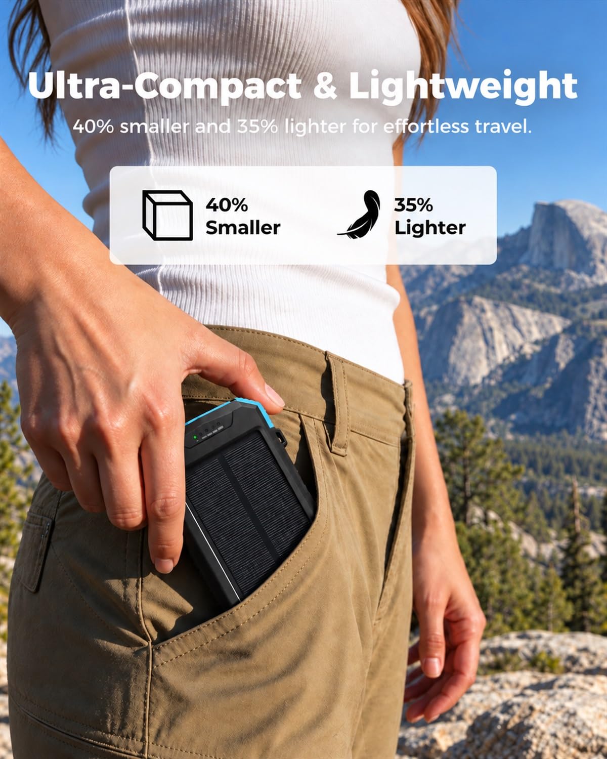 BLAVOR Solar Power Bank 10,000mAh Portable Wireless Charger for Cell Phones