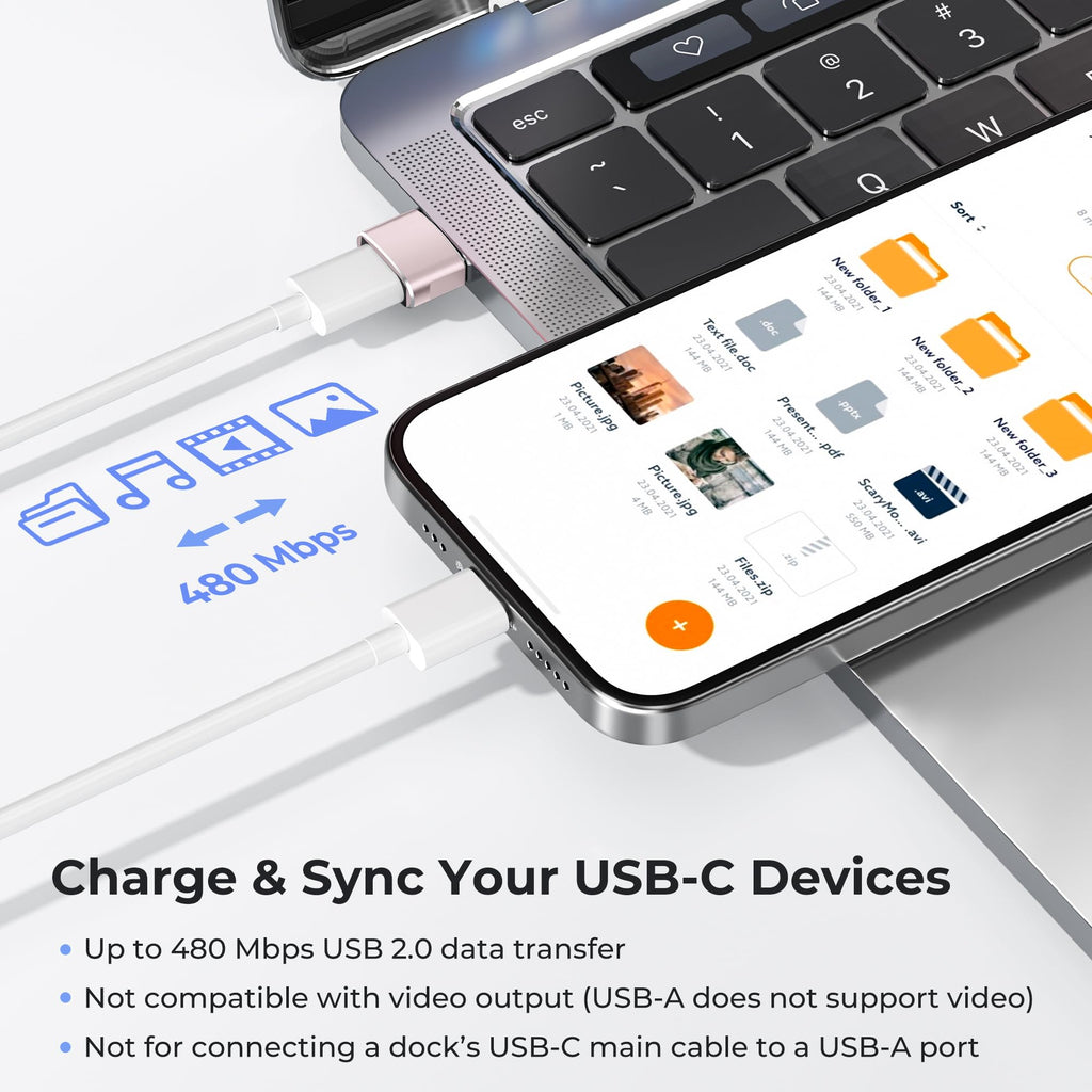 Basesailor USB to USB C Adapter,Type C Female to USB A Male Charger Cable