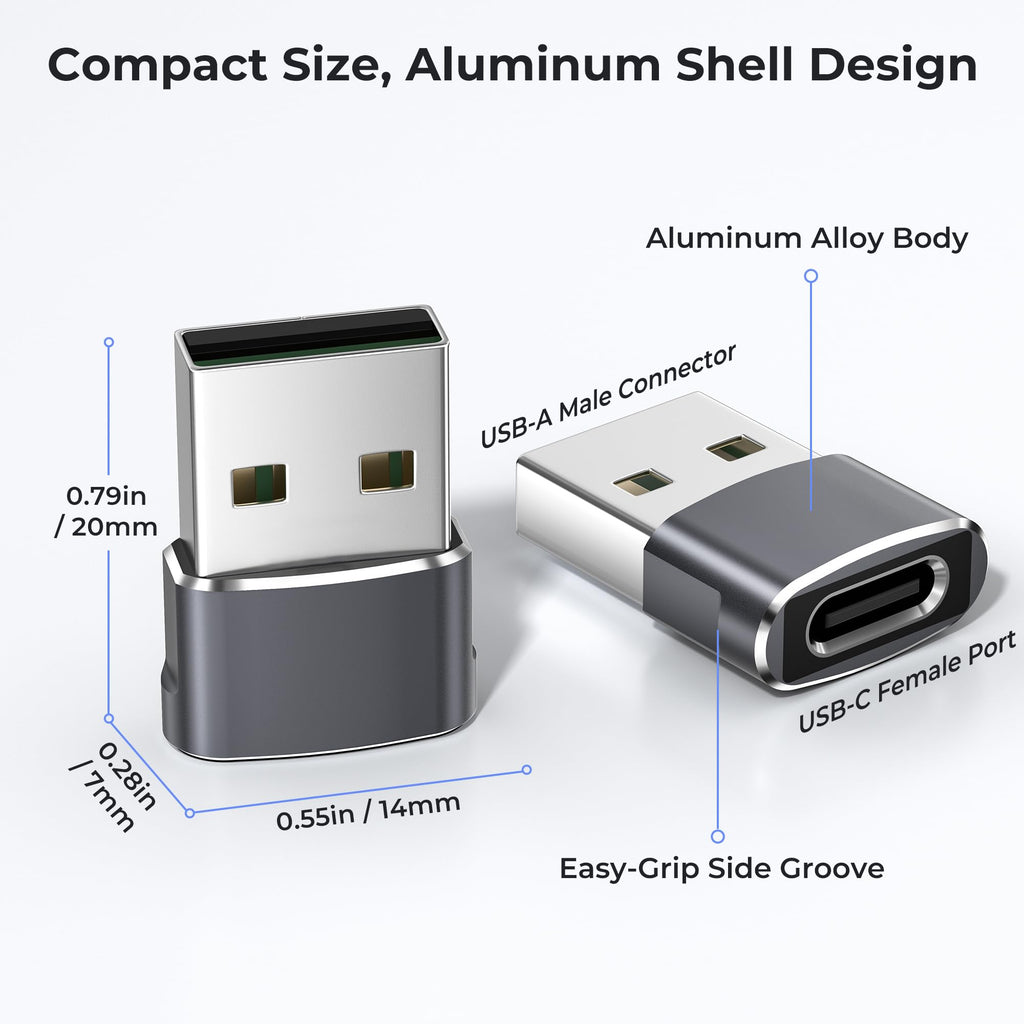 Basesailor USB to USB C Adapter,Type C Female to USB A Male Charger Cable