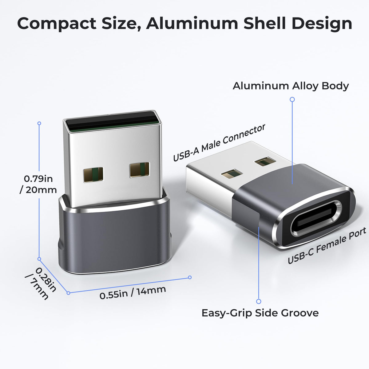Basesailor USB to USB C Adapter,Type C Female to USB A Male Charger Cable
