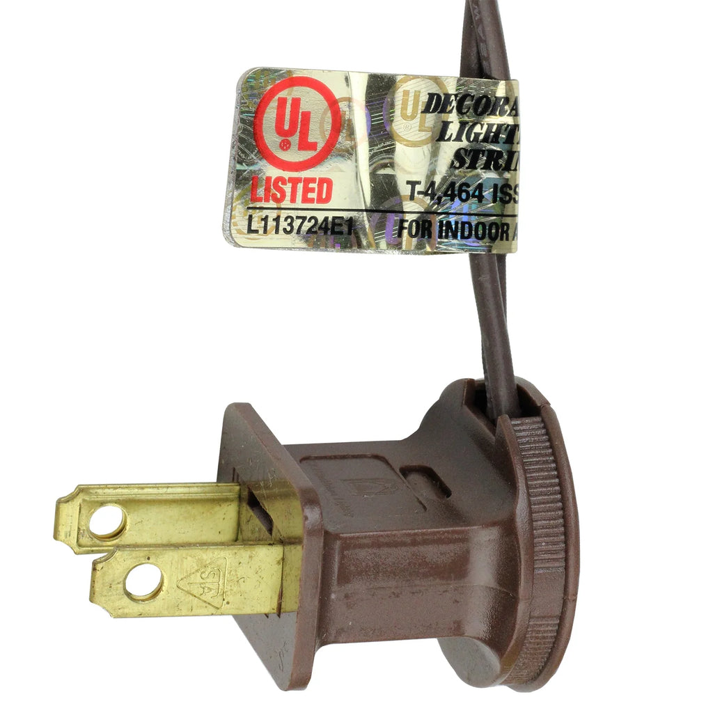 100 Warm White LED Faceted C7 Christmas Lights - 66 Ft Brown Wire