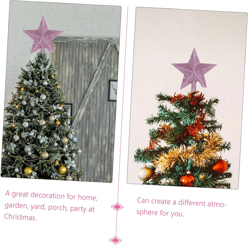 Gold Decor Silver Glitter Top Gold Trim Fairy Top Pink Tops Gnome Tree Topper Tree Topper Star Christmas Hanging Decor Holiday Treetop Ornaments Rose Holly Christmas Hat