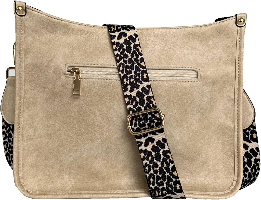 Women'S Leopard Guitar Strap Crossbody Purse Shoulder Bucket Cross-Body Purse